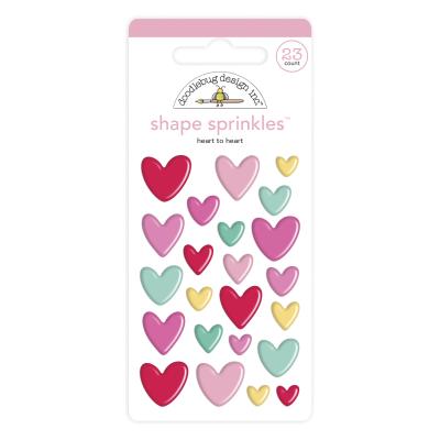 Doodlebug Love Notes Sticker - Heart To Heart Shape Sprinkles